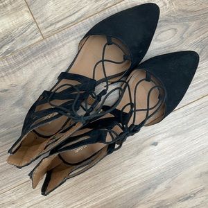 Black flat with ankle strap